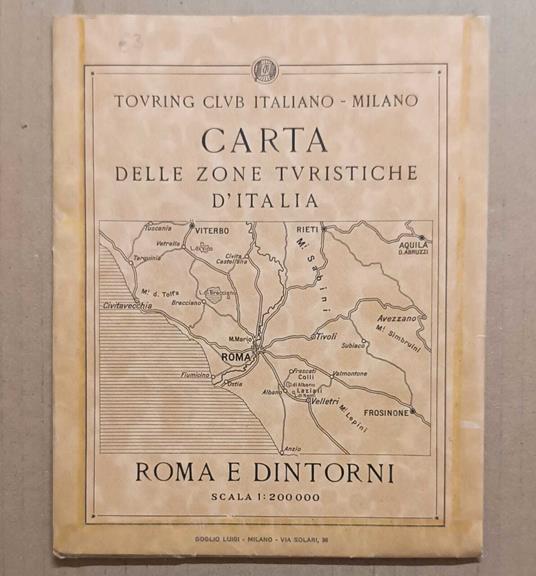 Carta delle zone turistiche d'Italia, scala 1:50.000: Roma e dintorni - copertina