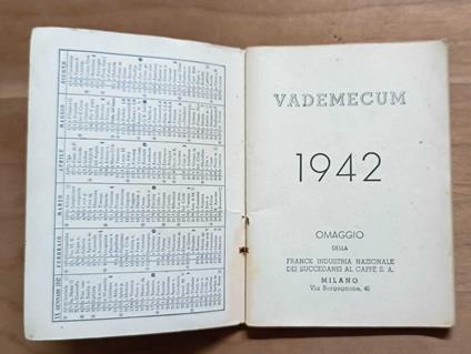 Calendarietto da barbiere Vademecum Franck 1942 Anno XX - copertina