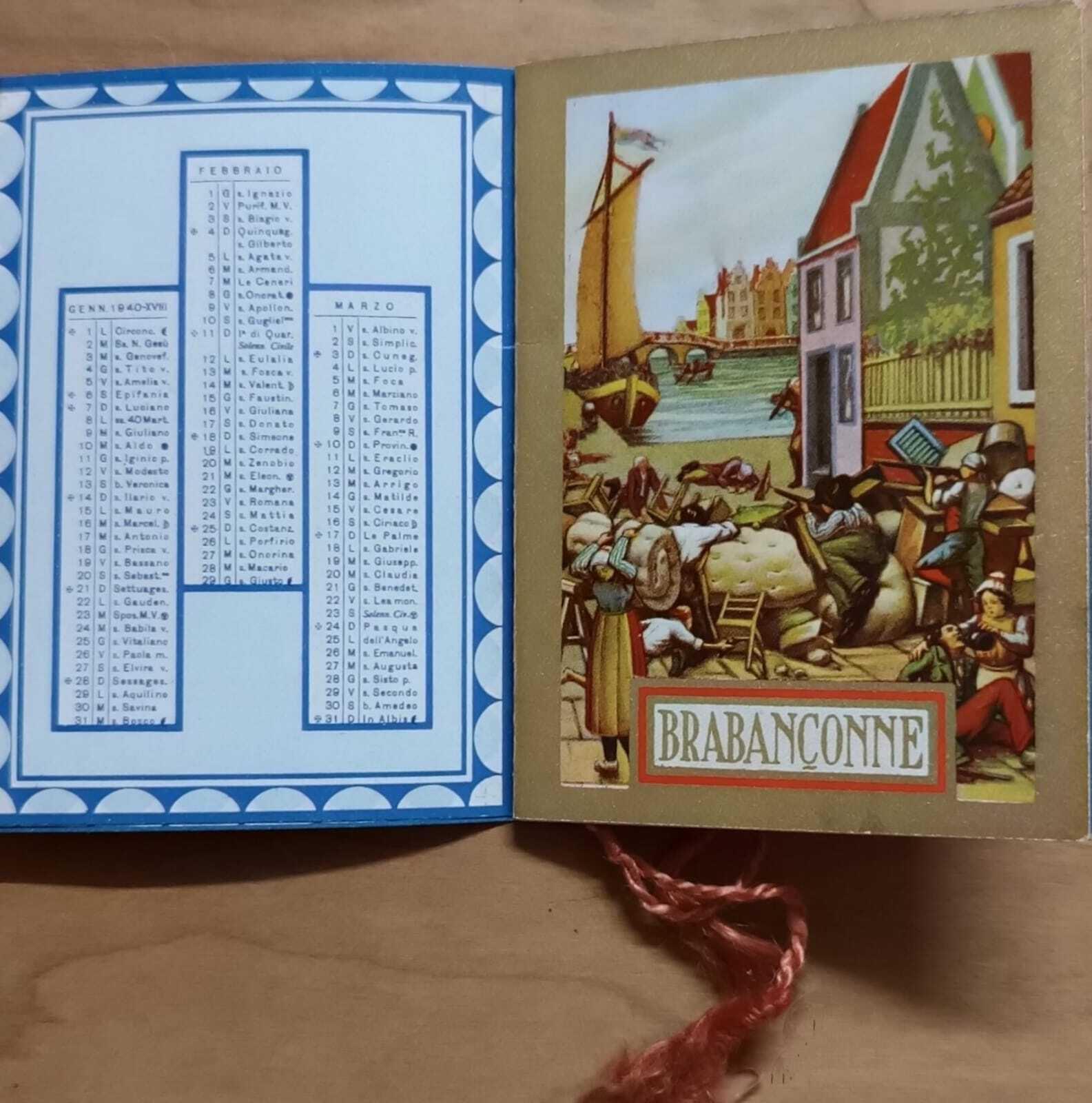 Calendarietto da barbiere Inni epici 1940 Anno XVIII