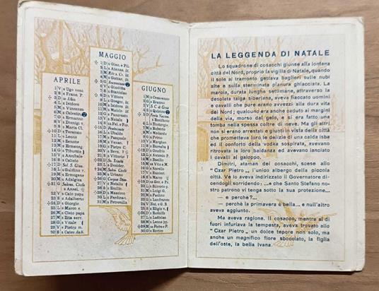 Calendarietto da barbiere La Leggenda di Natale 1932 - copertina