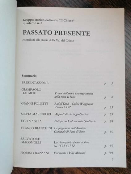 Passato presente: contributi alla storia della Val del Chiese e delle Giudicarie n. 5 1983 - copertina