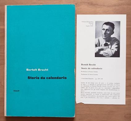 Storie da calendario - Bertolt Brecht - copertina
