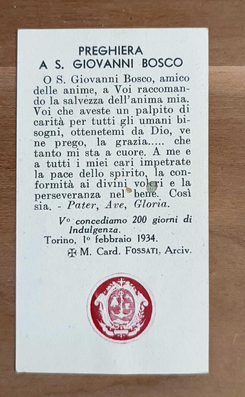 LIBRO + RELIQUIA. S. Giovanni Bosco, 1815-1888: fondatore dei Salesiani e delle figlie di Maria ausiliatrice: cenni biografici