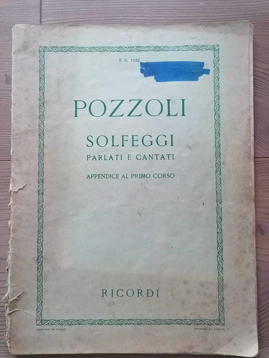 Solfeggi parlati e cantati. Appendice al primo corso (ER 1152) - Ettore Pozzoli - copertina