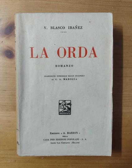 La orda: romanzo - copertina