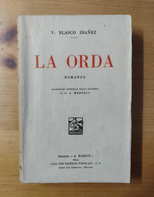 La orda: romanzo - copertina