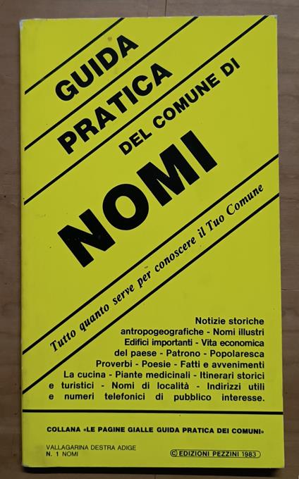 Guida pratica del comune di Nomi : tutto quanto serve per conoscere il tuo comune - Gioacchino Raffaelli - copertina