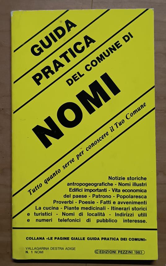 Guida pratica del comune di Nomi : tutto quanto serve per conoscere il tuo comune - Gioacchino Raffaelli - copertina