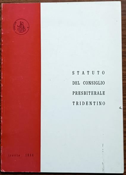 Statuto del consiglio presbiteriale tridentino - copertina