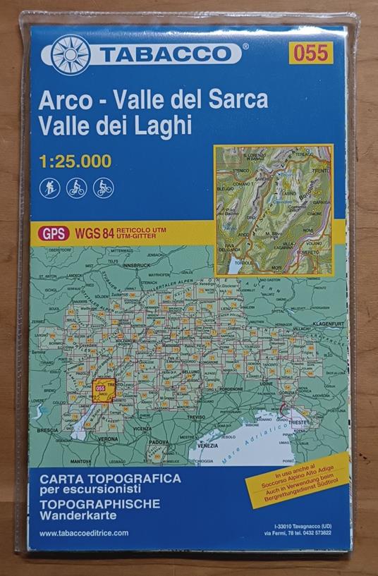Arco, Valle del Sarca, Valle dei Laghi. Foglio 55 - copertina