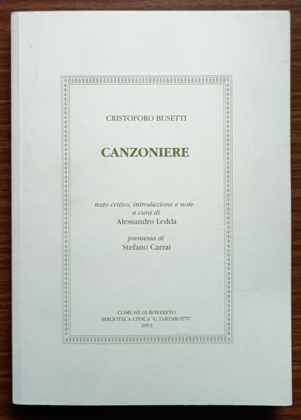 Canzoniere - copertina