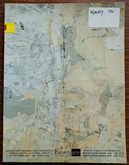 Catalogo d'Asta di opere d'arte contemporanea provenienti da raccolte private. Asta n. 134 I - copertina