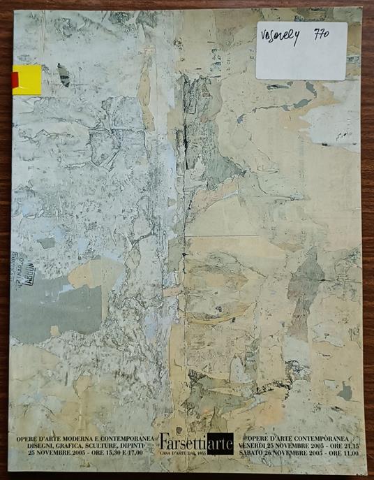 Catalogo d'Asta di opere d'arte contemporanea provenienti da raccolte private. Asta n. 134 I - copertina