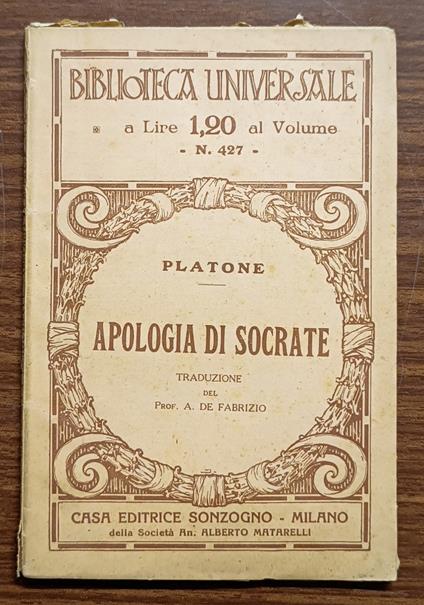 Apologia di Socrate - Platone - copertina