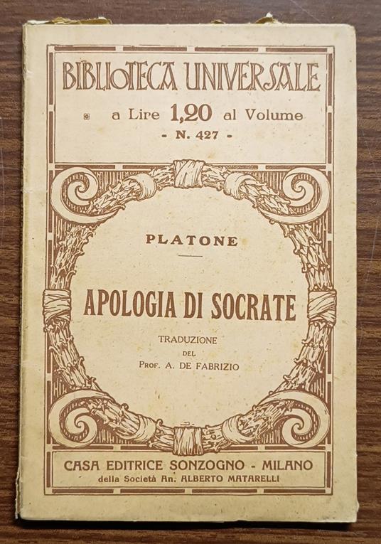 Apologia di Socrate - Platone - copertina