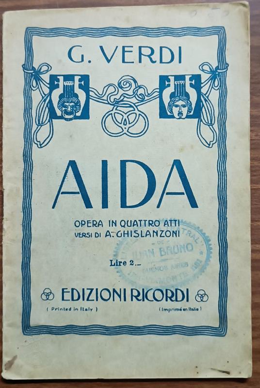 Aida. Opera in quattro atti - copertina