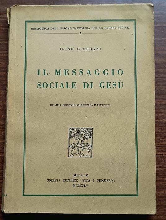 Il messaggio sociale di Gesù - copertina