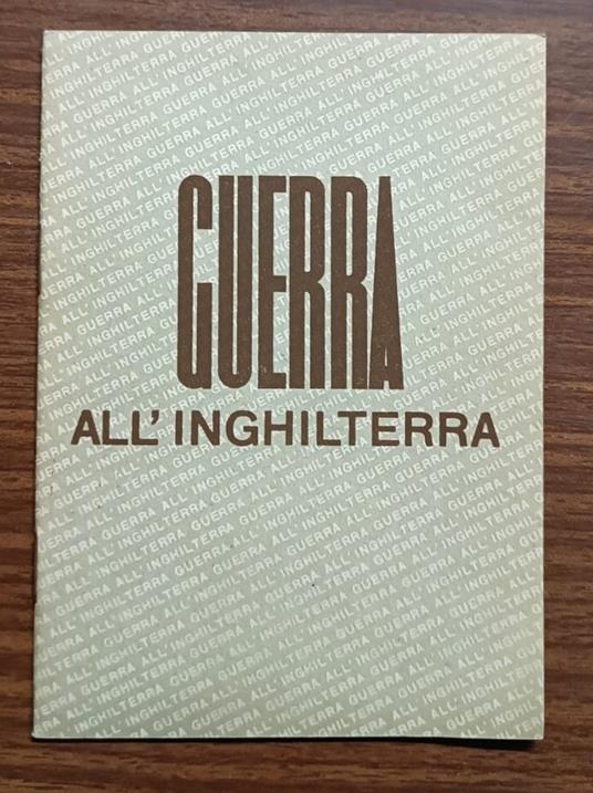 Guerra all'Inghilterra - copertina