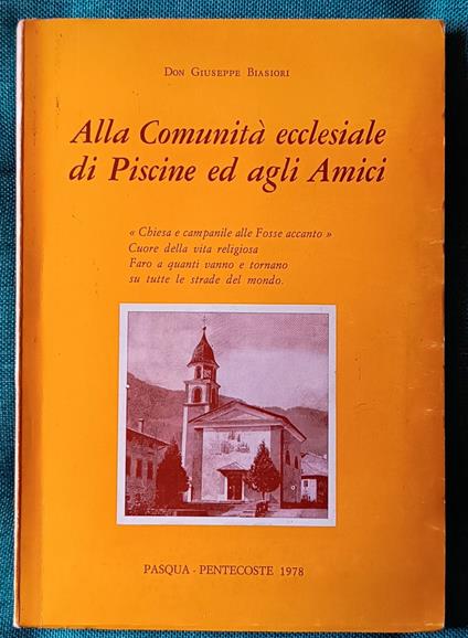 Alla Comunità ecclesiale di Piscine ed agli amici - copertina