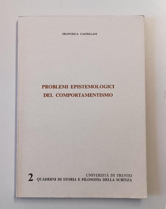 Problemi epistemologici del comportamentismo - copertina