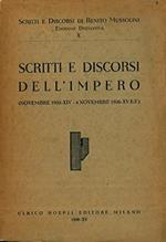Scritti e discorsi dell'impero. (Novembre 1935-XIV - 4 Novembre 1936-XV E. F.)
