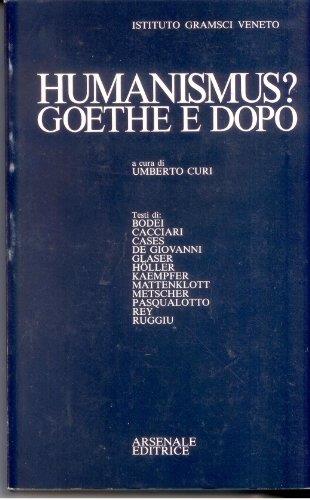 Humanismus? Goethe e dopo - copertina