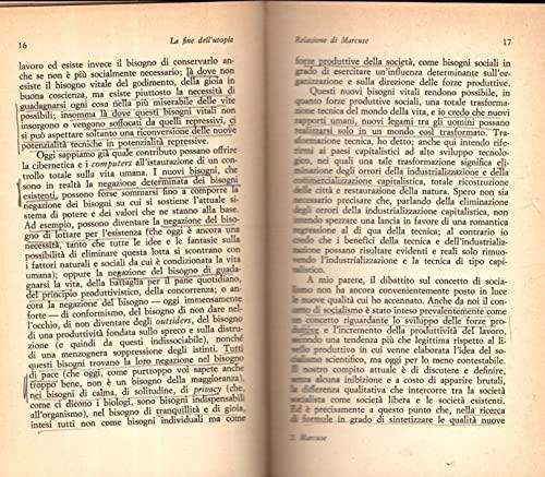 La fine dell'utopia - Herbert Marcuse - copertina