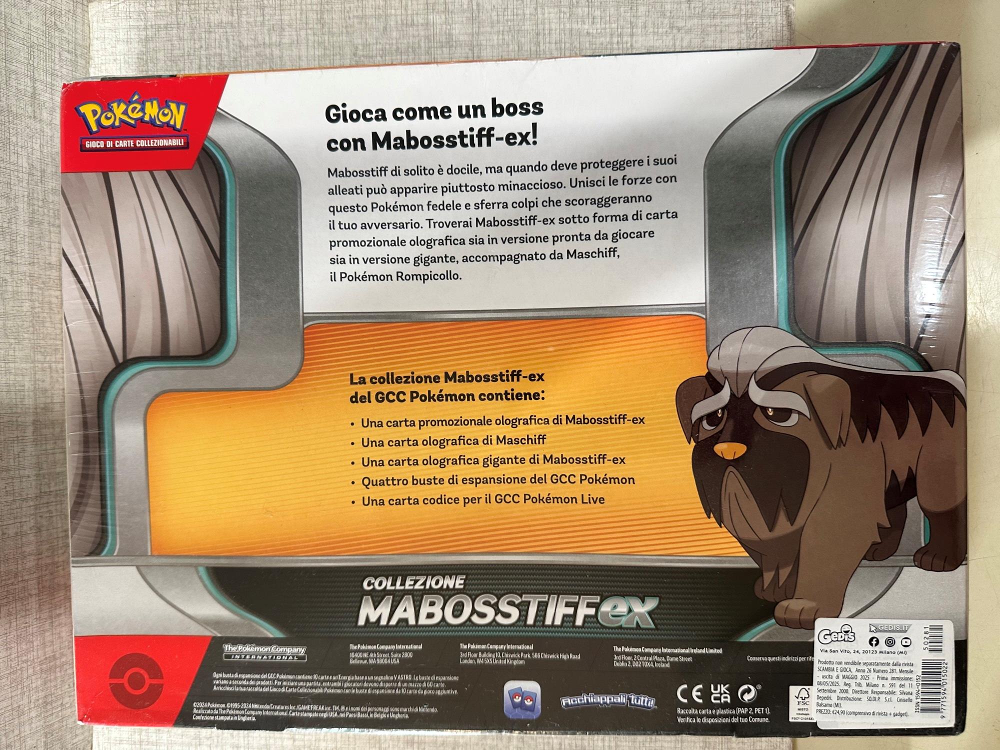 carte POKEMON cofanetto collezione Mabosstiff ex sigillato nuovo
