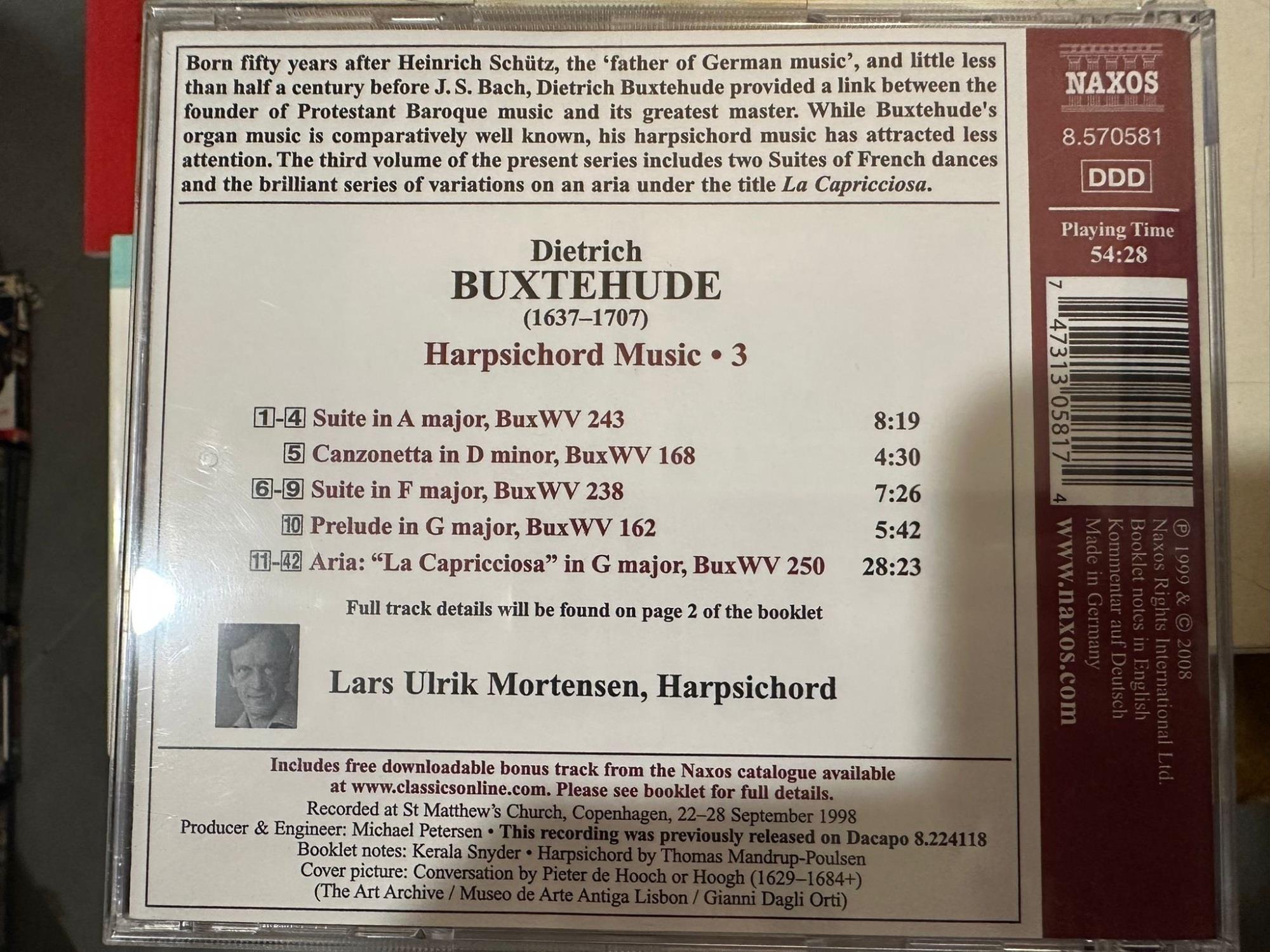 cd Dieterich BUXTEHUDE COMPLETE WORKS Volker Ellenberger – Dietrich Buxtehude Organ Music 1-2-3 and suites