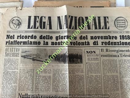 quotidiano LEGA NAZIONALE 24 NOVEMBRE 1947 TRIESTE SOLDATI SU MOLO AUDACE - copertina