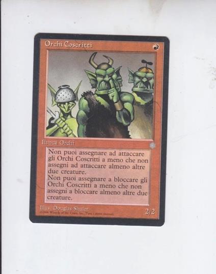 carta MAGIC the gathering ORCHI COSCRITTI EVOCA 1996 - copertina