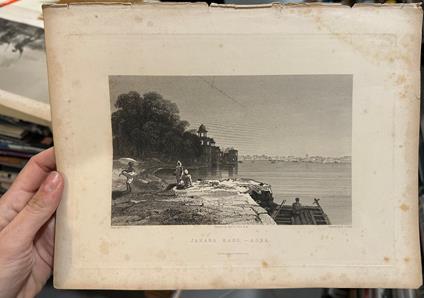 Stampa antica 1834 JAHARA BAUG, Agra_x000D_elliot (engraving)) london_x000D_Thomas Shotter Boys INDIA - copertina