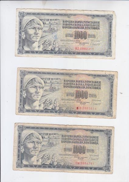 lotto 4 x 1000 dinari DINARA YUGOSLAVIA 1978 dinarjev beograd jugoslavije - copertina