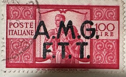 1947 TRIESTE A AMG FTT 100 LIRE DEMOCRATICA francobollo - copertina