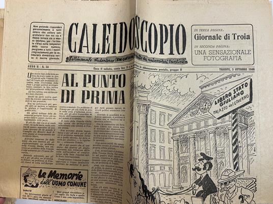 rivista trieste CALEIDOSCOPIO 5 Ottobre 1946 Venezia Giulia - copertina