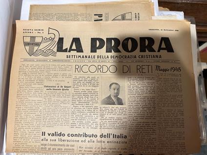 quotidiano LA PRORA TRIESTE SETTEMBRE 1945 democrazia cristiana - copertina