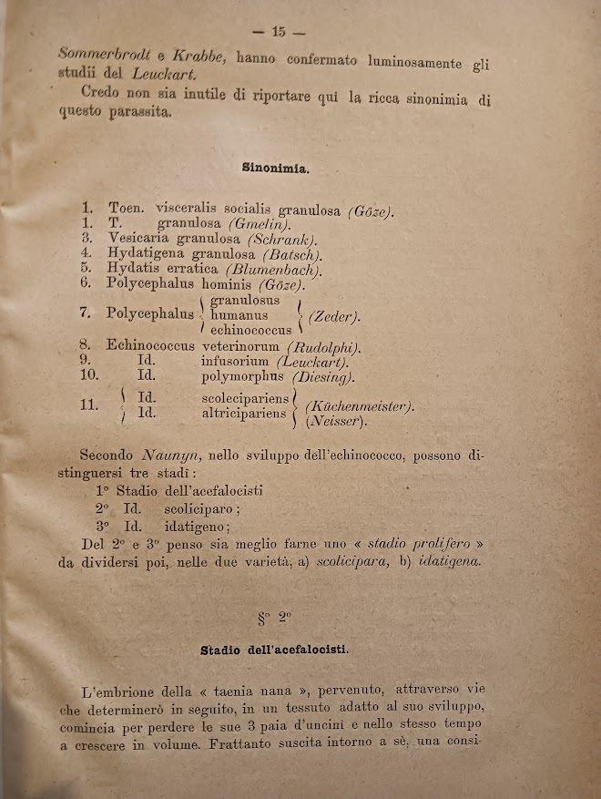 Delle cisti idiatiche in generale con uno studi sperimentale a proposito di una complicazione nel loro trattamento chirurgico pel Dott. Tito Ferretti