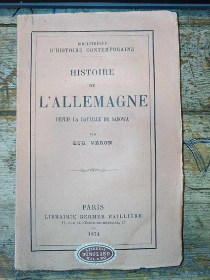 Histoire de l'Allemagne depuis la bataille de Sadowa - copertina