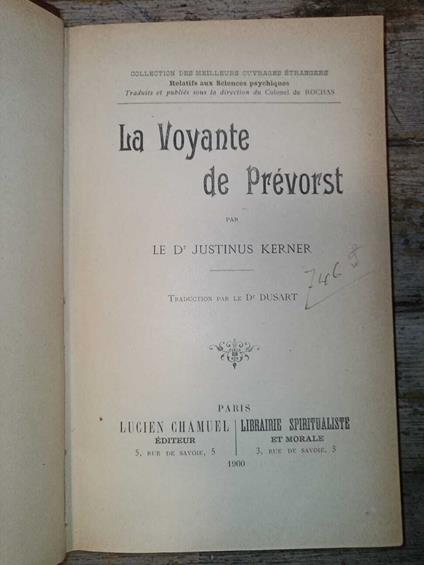 La voyante de Prévost - Justinus Kerner - copertina