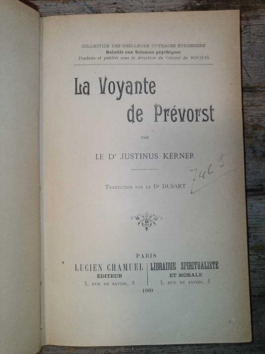 La voyante de Prévost - Justinus Kerner - copertina