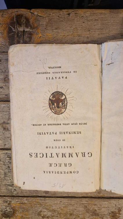Compendiaria Graecae grammatices institutio in usum Seminarii patavini multo quam antea emendatior et auctior - copertina