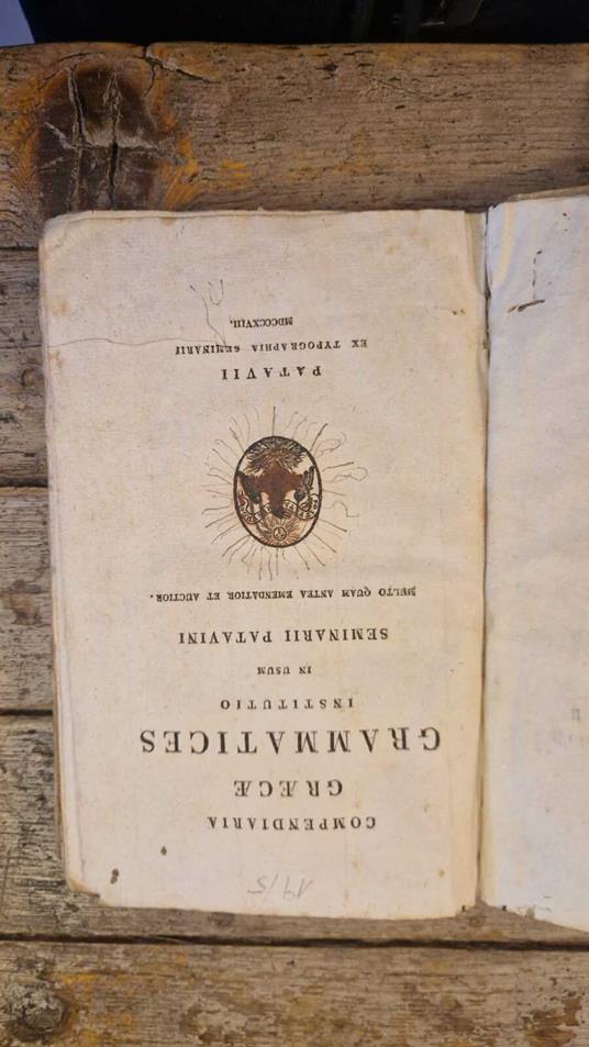 Compendiaria Graecae grammatices institutio in usum Seminarii patavini multo quam antea emendatior et auctior - copertina