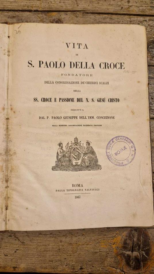 Vita di S. Paolo della Croce - copertina