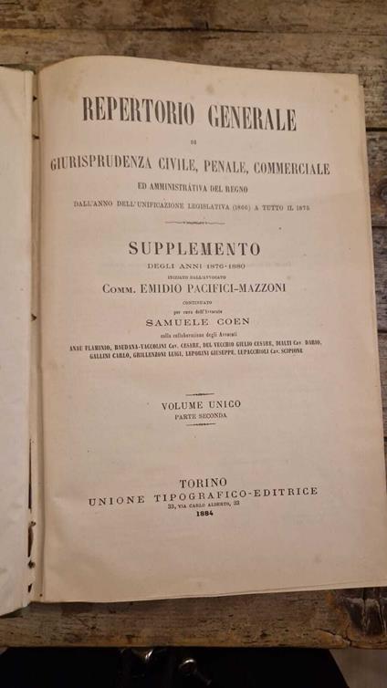 Repertorio generale di giurisprudenza civile, penale, commerciale (Vol.II) - Emidio Pacifici Mazzoni - copertina