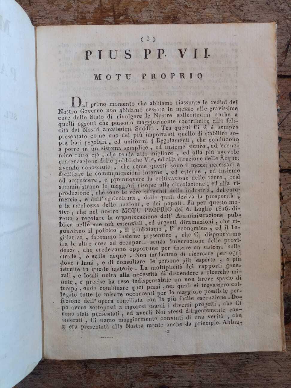Moto proprio della Santità di nostro Signore Papa Pio Settimo