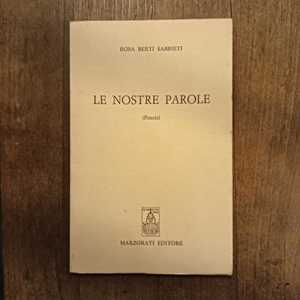 Le nostre parole. Poesie - copertina