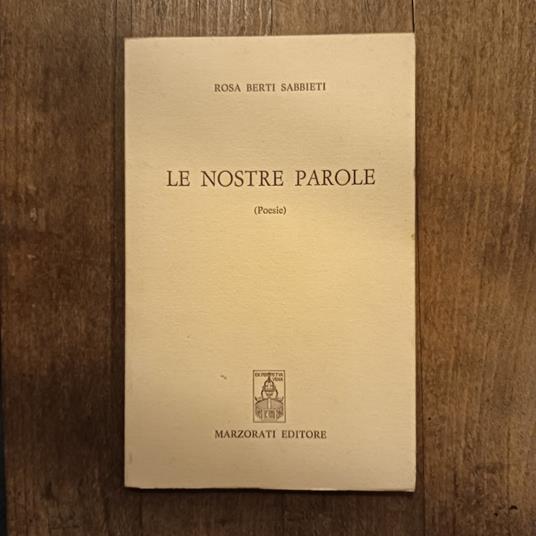 Le nostre parole. Poesie - copertina