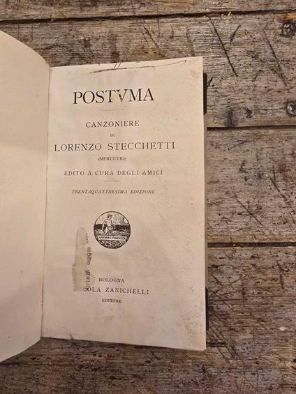 Postuma-Canzoniere - Lorenzo Stecchetti - copertina