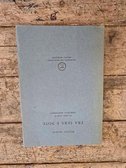 Tra sera e note - Biagio Marin - copertina