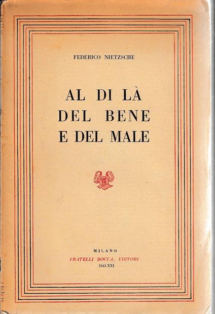 Al di là del bene e del male - Preludio d'una filosofia dell'avvenire - copertina